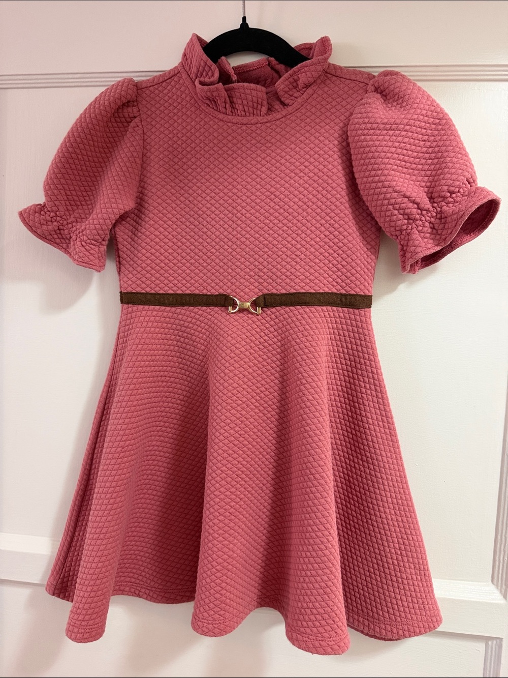 Janie and Jack Equestrian Chic Dress
Pink Quilted Fit-and-Flare Ruffle Dress